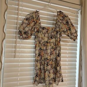 Floral Puff Sleeve Mini Dress